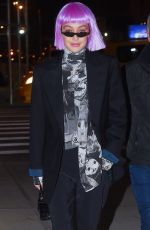 GIGI HADID in a Colorful Wig Arrives at Her Home in New York 02/08/2018