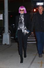 GIGI HADID in a Colorful Wig Arrives at Her Home in New York 02/08/2018