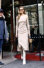 GIGI HADID Leave Le Royal Monceau Hotel in Paris 02/27/2018