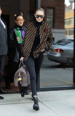 GIGI HADID Leaves Her Apartment in New York 02/20/2018