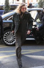 GIGI HADID Leaves Her Hotel in Paris 02/28/2018