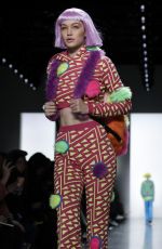 GIGI HADID on the Runway of Jeremy Scott Fashion Show in New York 02/08/2018