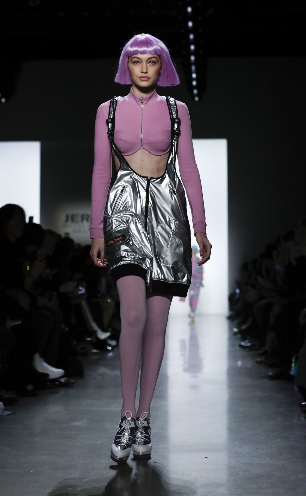Gigi Hadid On The Runway Of Jeremy Scott Fashion Show In New