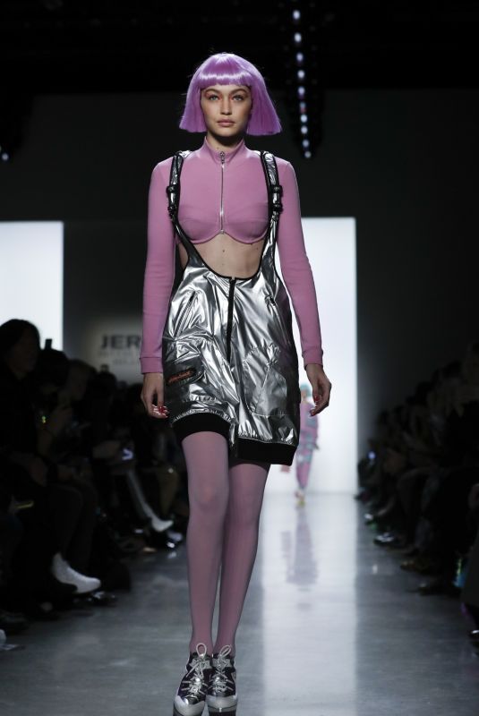 GIGI HADID on the Runway of Jeremy Scott Fashion Show in New York 02/08/2018