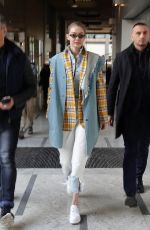 GIGI HADID Out and About in Milan 02/21/2018