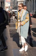 GIGI HADID Out and About in Milan 02/21/2018
