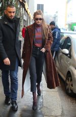 GIGI HADID Out for a Coffee in Milan 02/22/2018