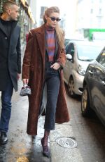 GIGI HADID Out for a Coffee in Milan 02/22/2018