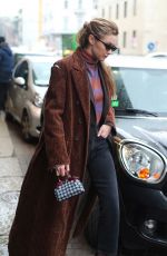 GIGI HADID Out for a Coffee in Milan 02/22/2018