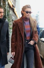 GIGI HADID Out for a Coffee in Milan 02/22/2018