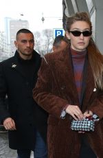 GIGI HADID Out for a Coffee in Milan 02/22/2018