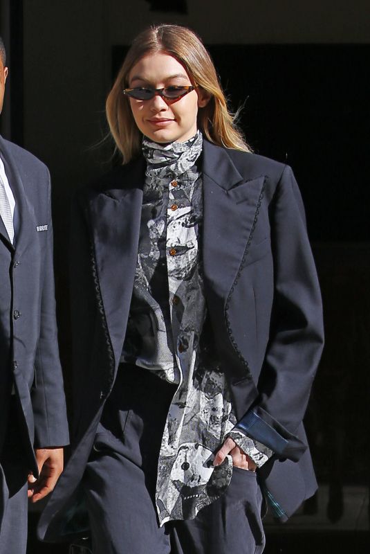 GIGI HADID Out to Fashion Week in New York 02/08/2018