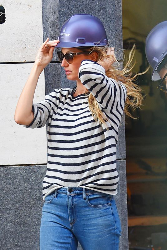 GISELE BUNDCHEN at a Construction Site in New York 02/21/2018