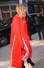 HAILEY BALDWIN All in Red Out in New York 02/08/2018