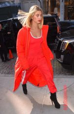 HAILEY BALDWIN All in Red Out in New York 02/08/2018