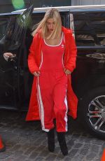 HAILEY BALDWIN All in Red Out in New York 02/08/2018
