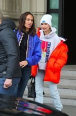 HAILEY BALDWIN and JOAN SMALLS Out at Milan Fashion Week 02/25/2018