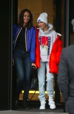 HAILEY BALDWIN and JOAN SMALLS Out at Milan Fashion Week 02/25/2018