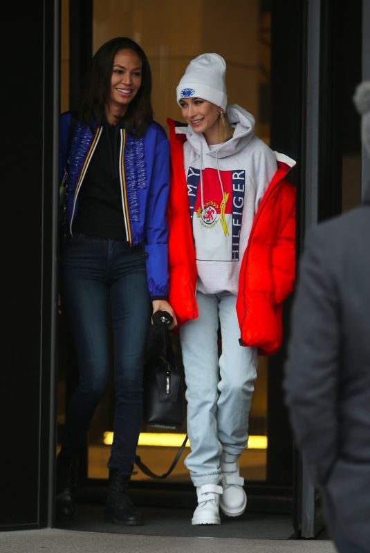 HAILEY BALDWIN and JOAN SMALLS Out at Milan Fashion Week 02/25/2018