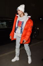 HAILEY BALDWIN Arrives at Tommy Hilfiger Fashion Show in Milan 02/25/2018