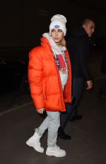 HAILEY BALDWIN Arrives at Tommy Hilfiger Fashion Show in Milan 02/25/2018