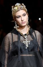 HAILEY BALDWIN at Dolce and Gabbana Show at Milan Fashion Week 02/25/2018