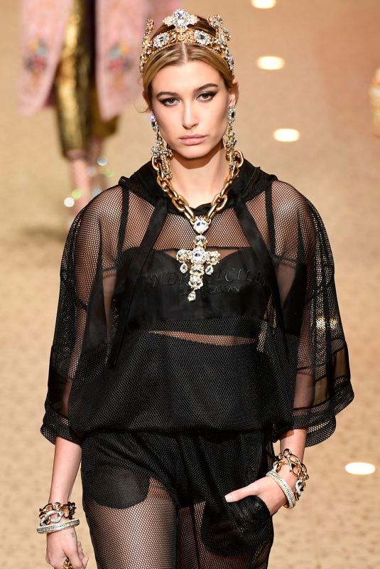 HAILEY BALDWIN at Dolce and Gabbana Show at Milan Fashion Week 02/25/2018