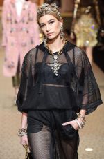 HAILEY BALDWIN at Dolce and Gabbana Show at Milan Fashion Week 02/25/2018