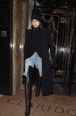 HAILEY BALDWIN Leaves Claridge Hotel in London 02/19/2018