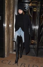 HAILEY BALDWIN Leaves Claridge Hotel in London 02/19/2018