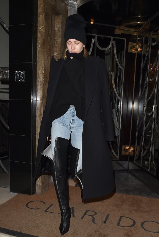 HAILEY BALDWIN Leaves Claridge