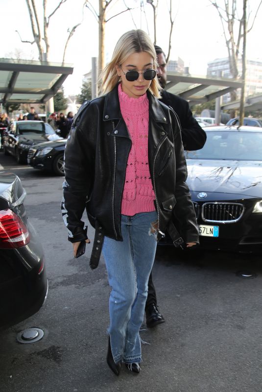 HAILEY BALDWIN Leaves Her Hotel in Milan 02/24/2018