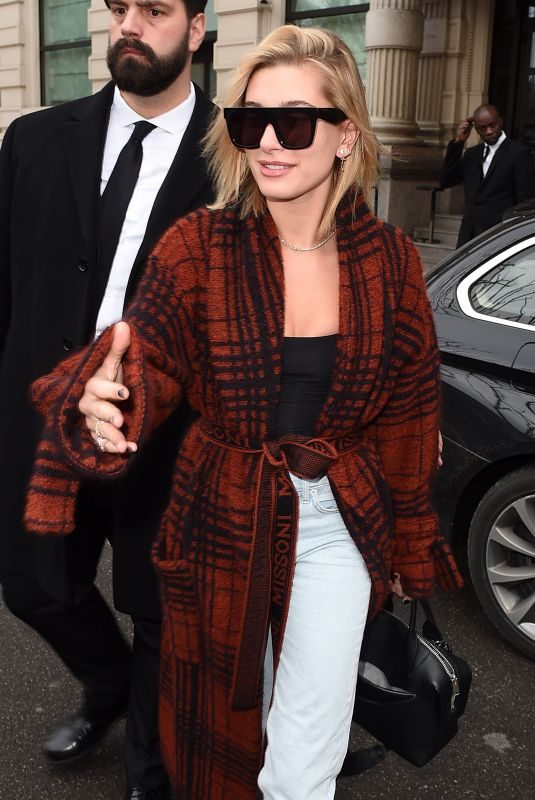 HAILEY BALDWIN Out at Milan Fashion Week 02/23/2018