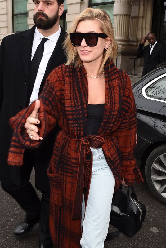 HAILEY BALDWIN Out at Milan Fashion Week 02/23/2018