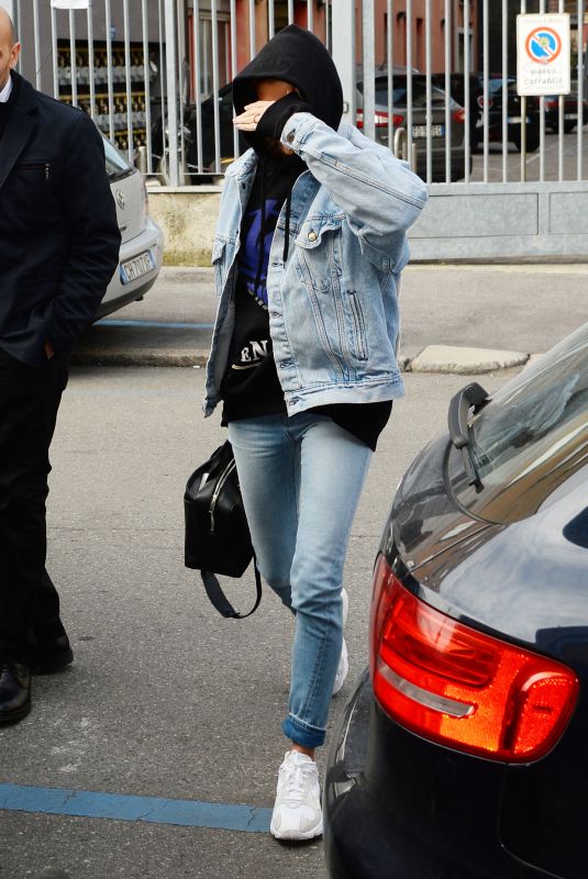 HAILEY BALDWIN Out at Milan Fashion Week 02/26/2018