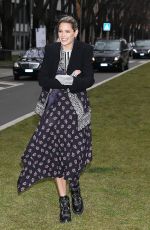 HELENA BORDON Arrives at Emporio Armani Show at Milan Fashion Week 02/25/2018