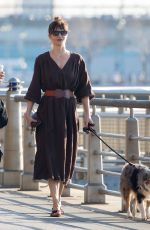 HELENA CHRISTENSEN Walks Her Dog Out in New York 02/22/2018