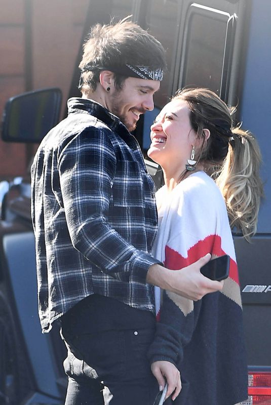 HILARY DUFF and Matthew Koma at Veterinarian Office in Los Angeles 02/06/2018