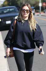 HILARY DUFF Arrives at a Hair Salon in Beverly Hills 02/09/2018