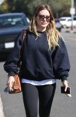 HILARY DUFF Arrives at a Hair Salon in Beverly Hills 02/09/2018