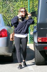 HILARY DUFF Arrives at a Hair Salon in Beverly Hills 02/09/2018