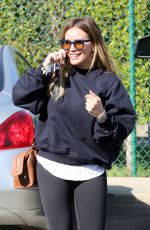 HILARY DUFF Arrives at a Hair Salon in Beverly Hills 02/09/2018