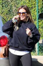 HILARY DUFF Arrives at a Hair Salon in Beverly Hills 02/09/2018