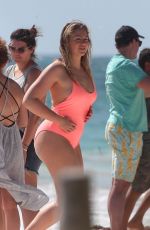 ISKRA LAWRENCE and NINA AGDAL in Bathing Suit on the Set of Aerie Photoshoot in Tulum 02/21/2018