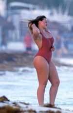 ISKRA LAWRENCE in Swimsuit at a Beach in Tulum 02/21/2018