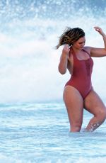 ISKRA LAWRENCE in Swimsuit at a Beach in Tulum 02/21/2018