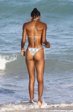 JASMINE TOOKES in Bikini on the Beach in Miami 02/20/2018