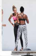 JASMINE TOOKES and JOSEPHINE SKRIVER at a VS Photoshoot in Miami 02/19/2018