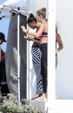 JASMINE TOOKES and JOSEPHINE SKRIVER at a VS Photoshoot in Miami 02/19/2018
