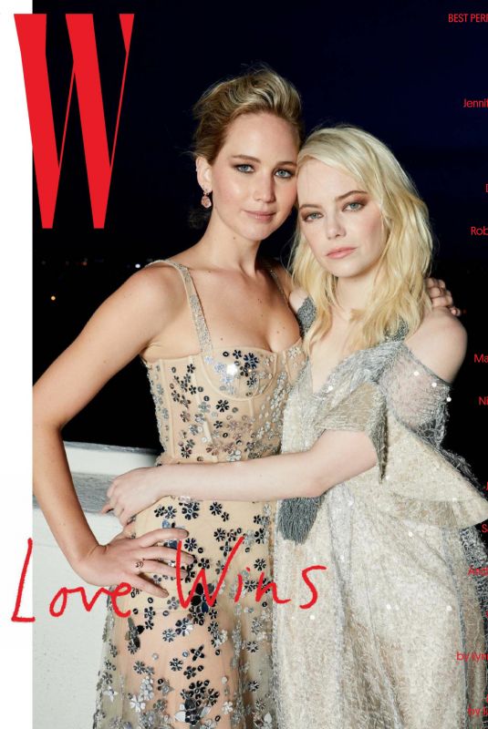 JENNIFER LAWRENCE and EMMA STONE for W Magazine, January 2018, Best Performances Issue